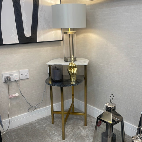 Two Tone Marble Side Table